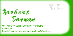 norbert dorman business card